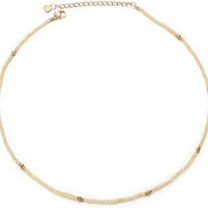 Gemstone Beaded Choker 14in Necklace Natural Crystals Jewelry for Women
